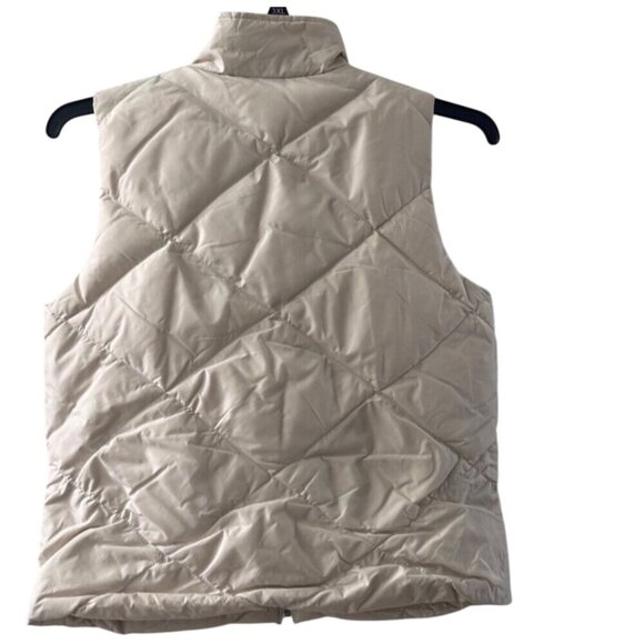 Caslon Womens Quilted Vest M Beige Nylon Down Polyester - Picture 3 of 12